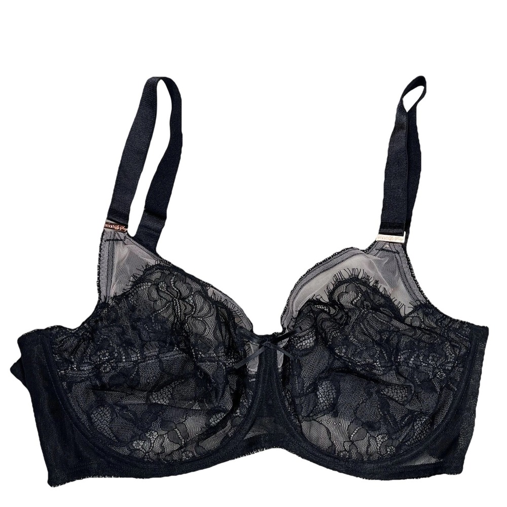 Smart and Sexy Sexy Pin Up Unlined Underwire Bra Sz 38D Black/Blush Style SA1017